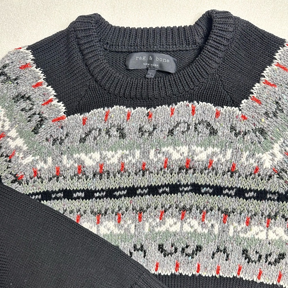 Rag & Bone Black And Gray Patterned Sweater - image 2